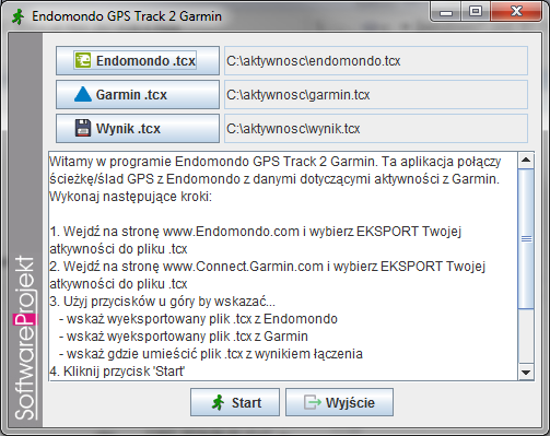 Darmowa aplikacja Endomondo GPS Track 2 Garmin