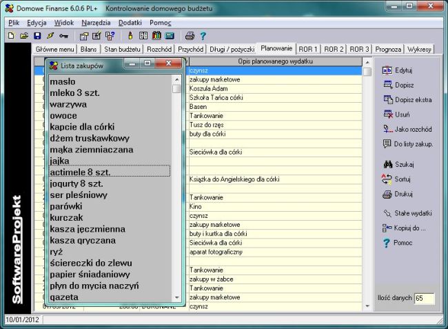 Planowanie wydatkw i lista zakupw